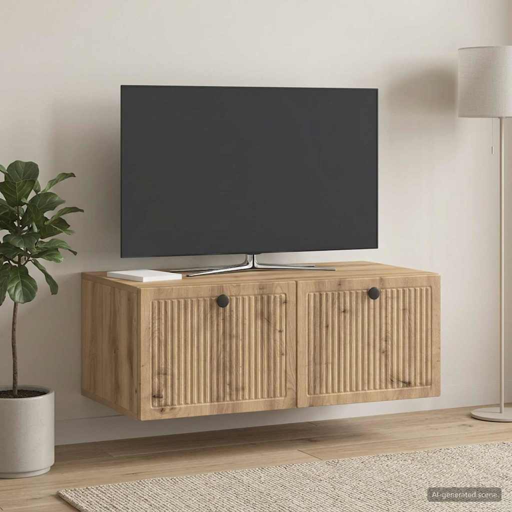 Mobile Porta TV da Muro Rovere Artigianale 78,5 x 41 x 30 cm