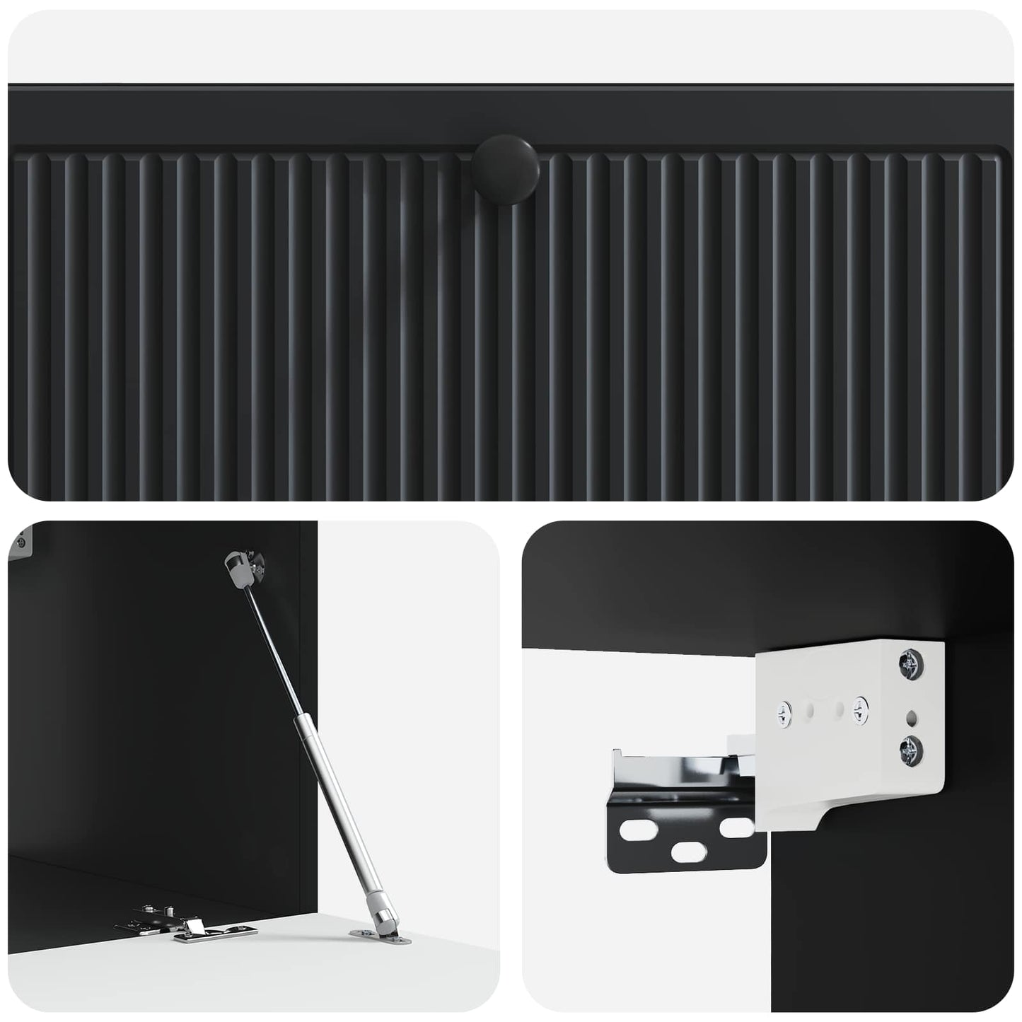 Mobile Porta TV da Muro Montaggio a parete Nero 98 x 41 x 30 cm