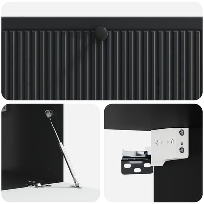 Mobile Porta TV da Muro Montaggio a parete Nero 98 x 41 x 30 cm