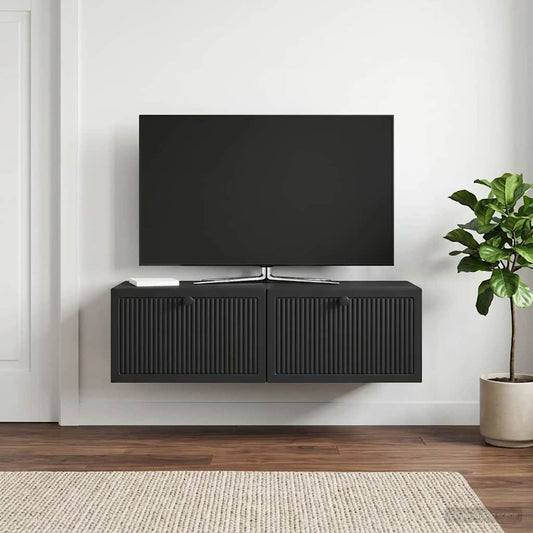 Mobile Porta TV da Muro Montaggio a parete Nero 98 x 41 x 30 cm - homemem39