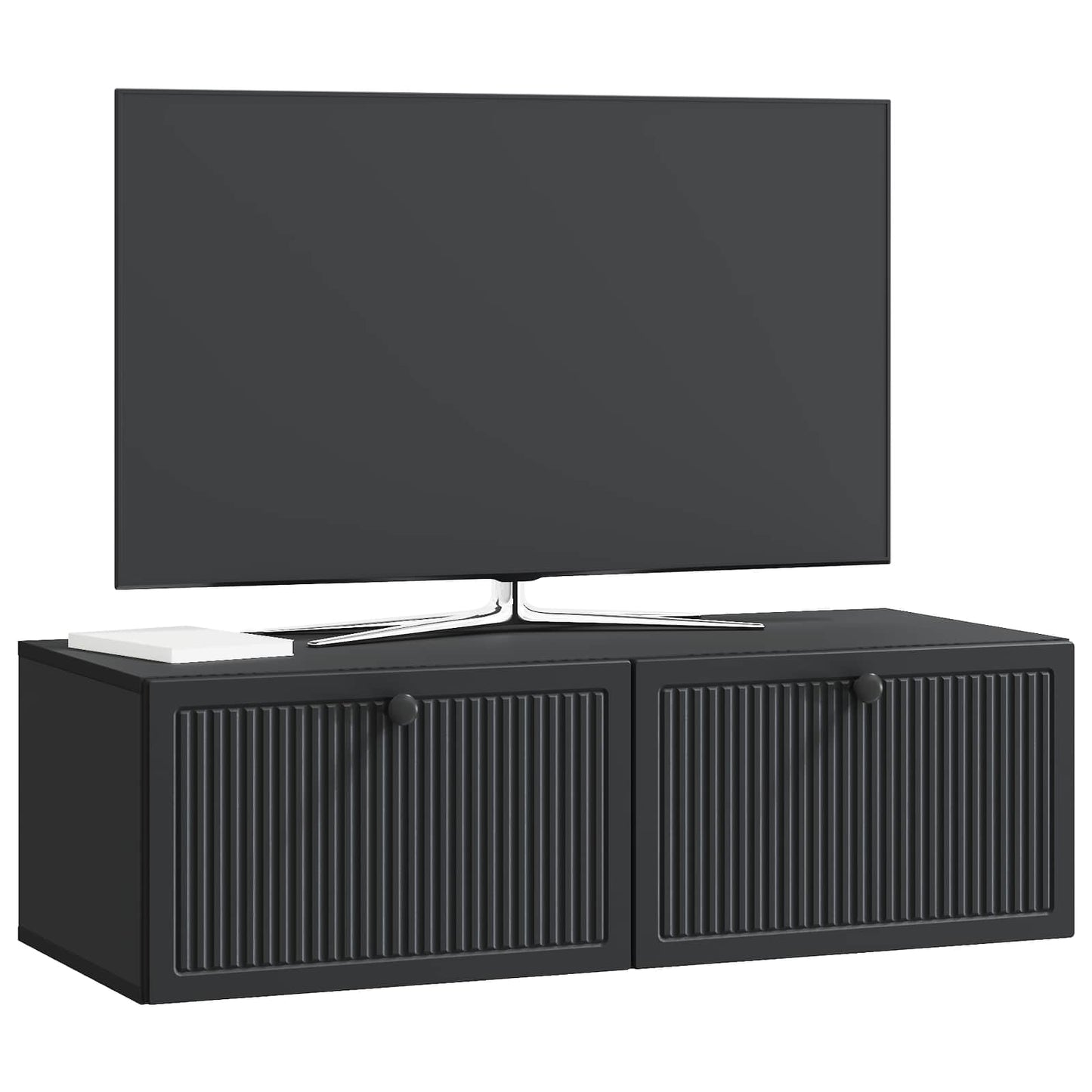 Mobile Porta TV da Muro Montaggio a parete Nero 98 x 41 x 30 cm