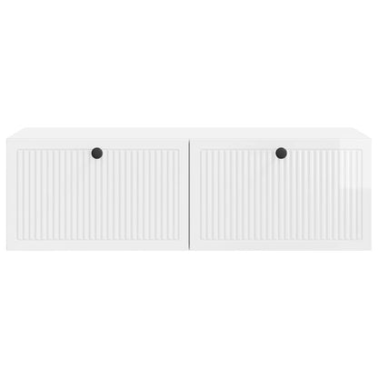 Mobile Porta TV da Muro Bianco Lucido 98 x 41 x 30 cm | homemem39