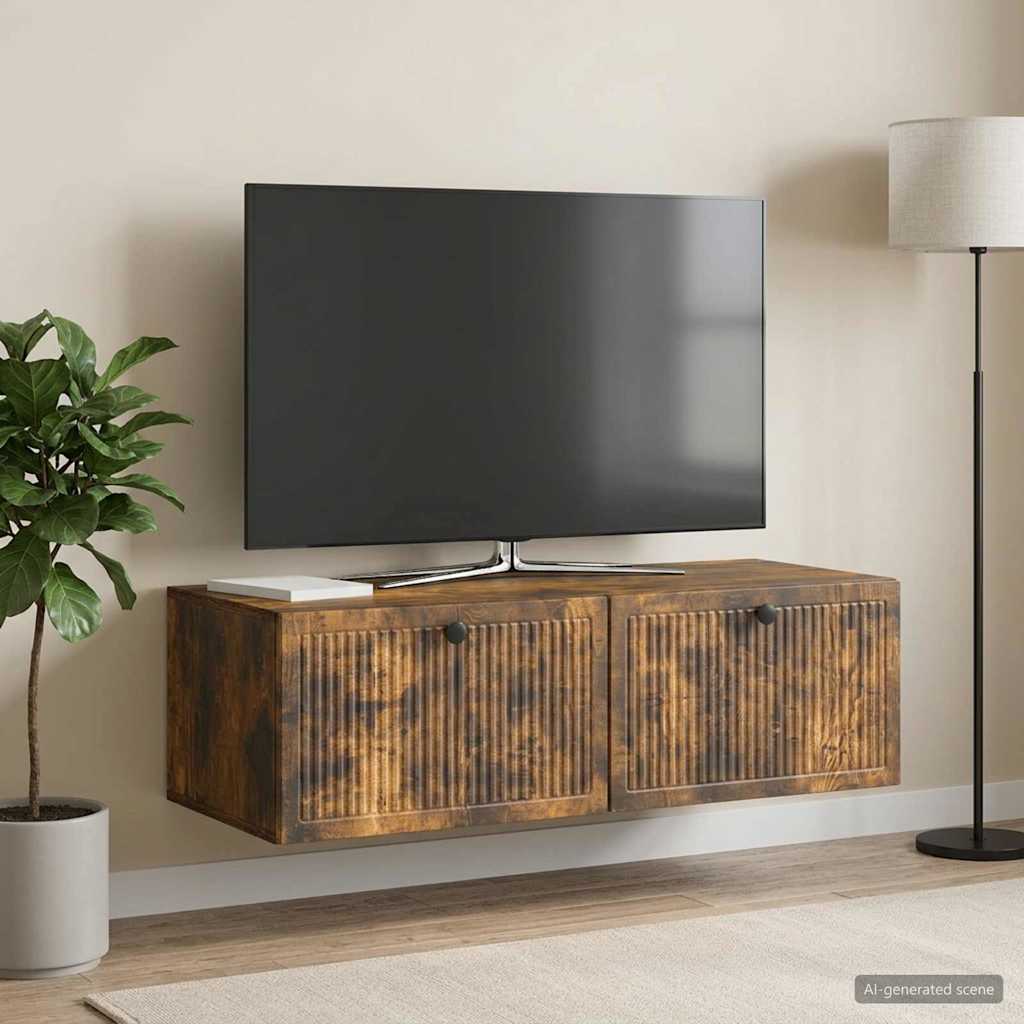 Mobile Porta TV da Muro Rovere Fumo 98 x 41 x 30 cm