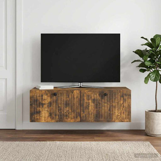Mobile Porta TV da Muro Rovere Fumo 98 x 41 x 30 cm - homemem39