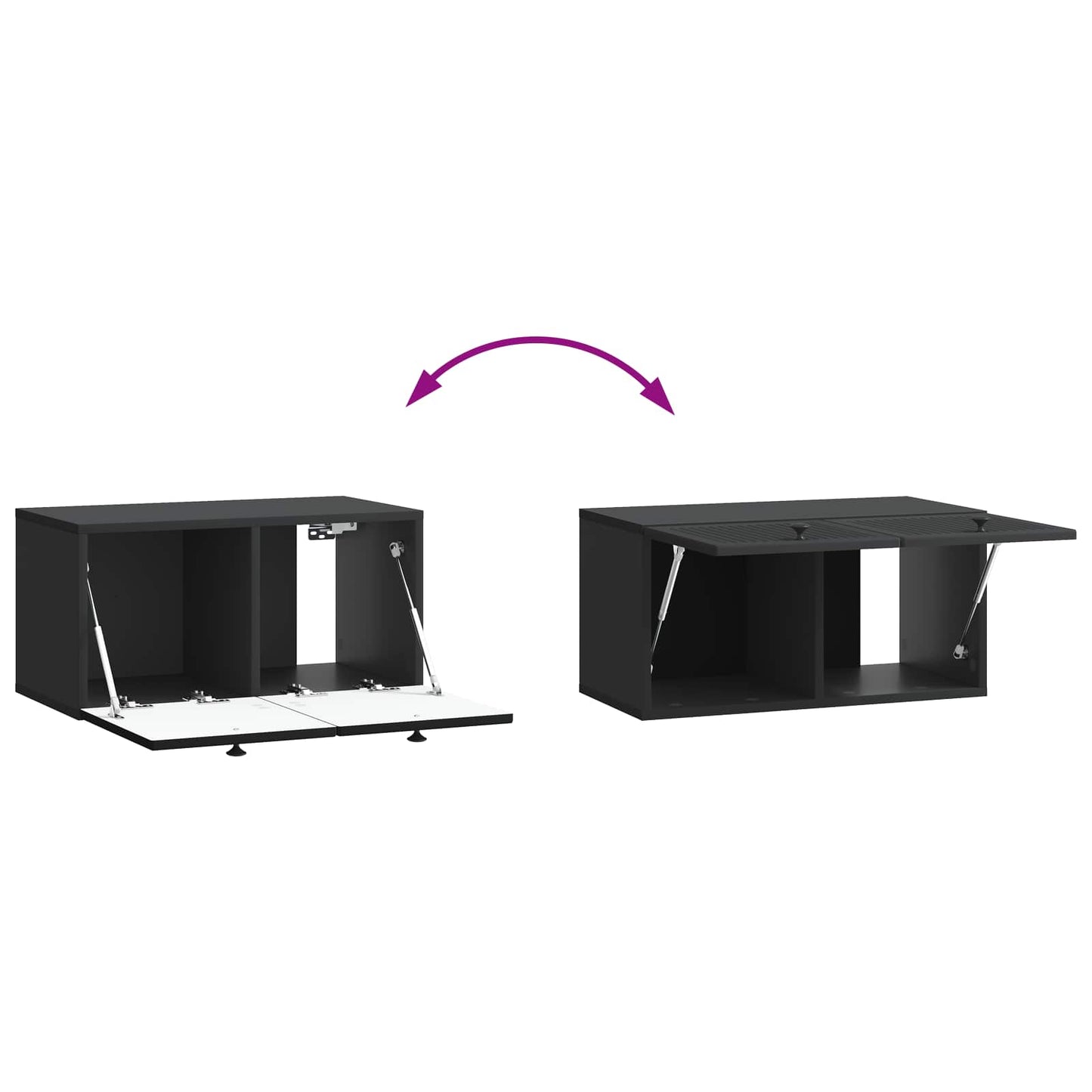 Mobile Porta TV da Muro Nero 59,5 x 31 x 30 cm | homemem39