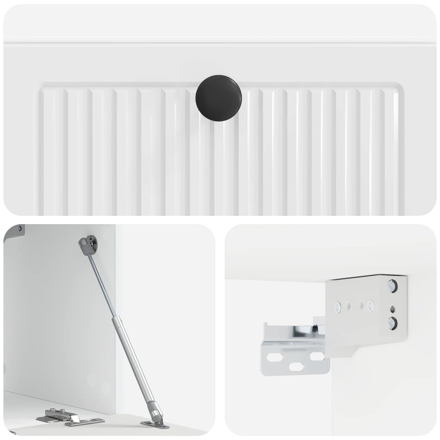 Mobile Porta TV da Muro Bianco Lucido 59,5 x 31 x 30 cm | homemem39