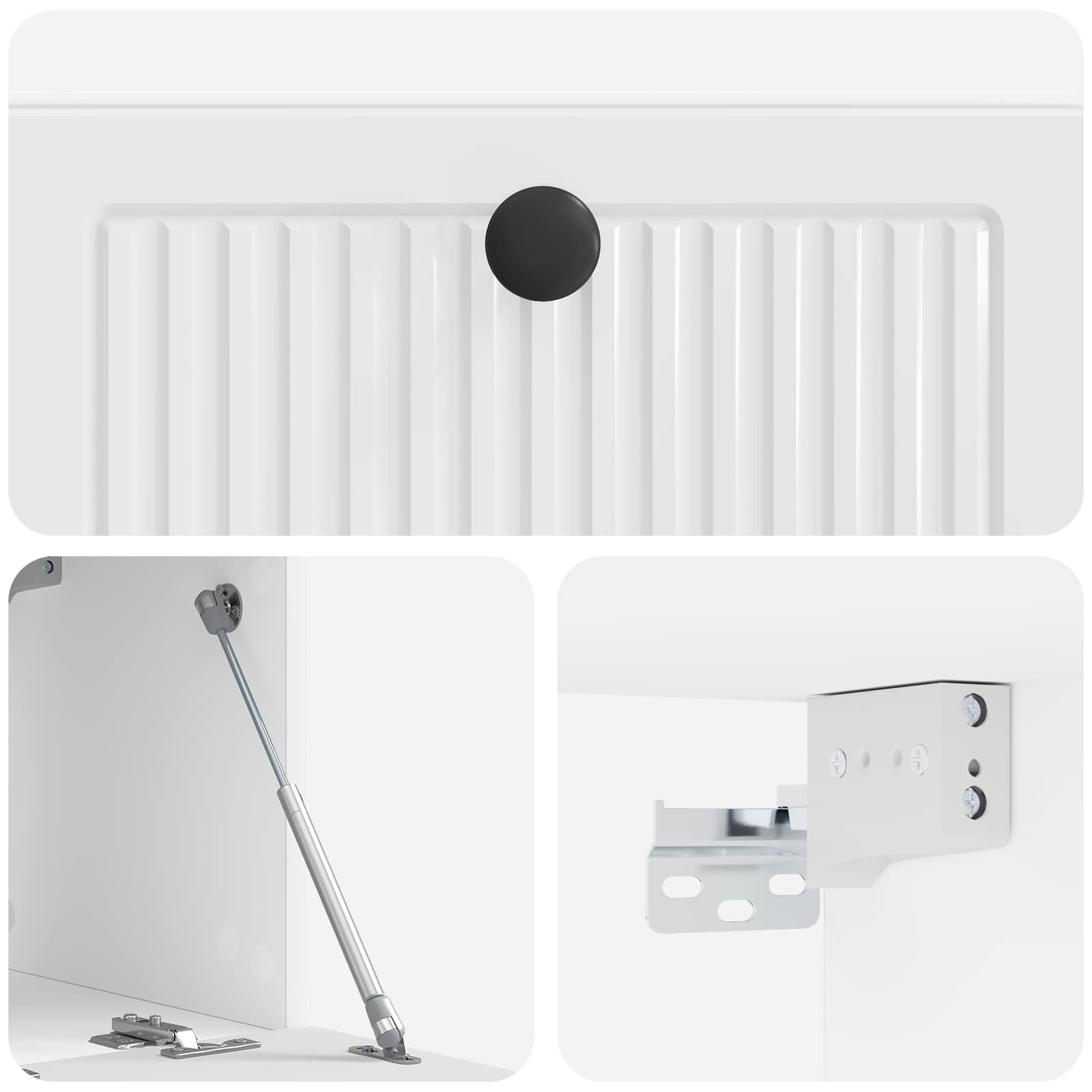 Mobile Porta TV da Muro Bianco Lucido 59,5 x 31 x 30 cm | homemem39