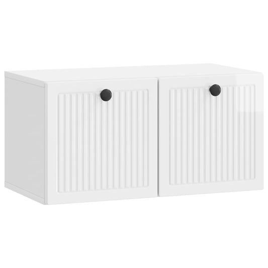 Mobile Porta TV da Muro Bianco Lucido 59,5 x 31 x 30 cm