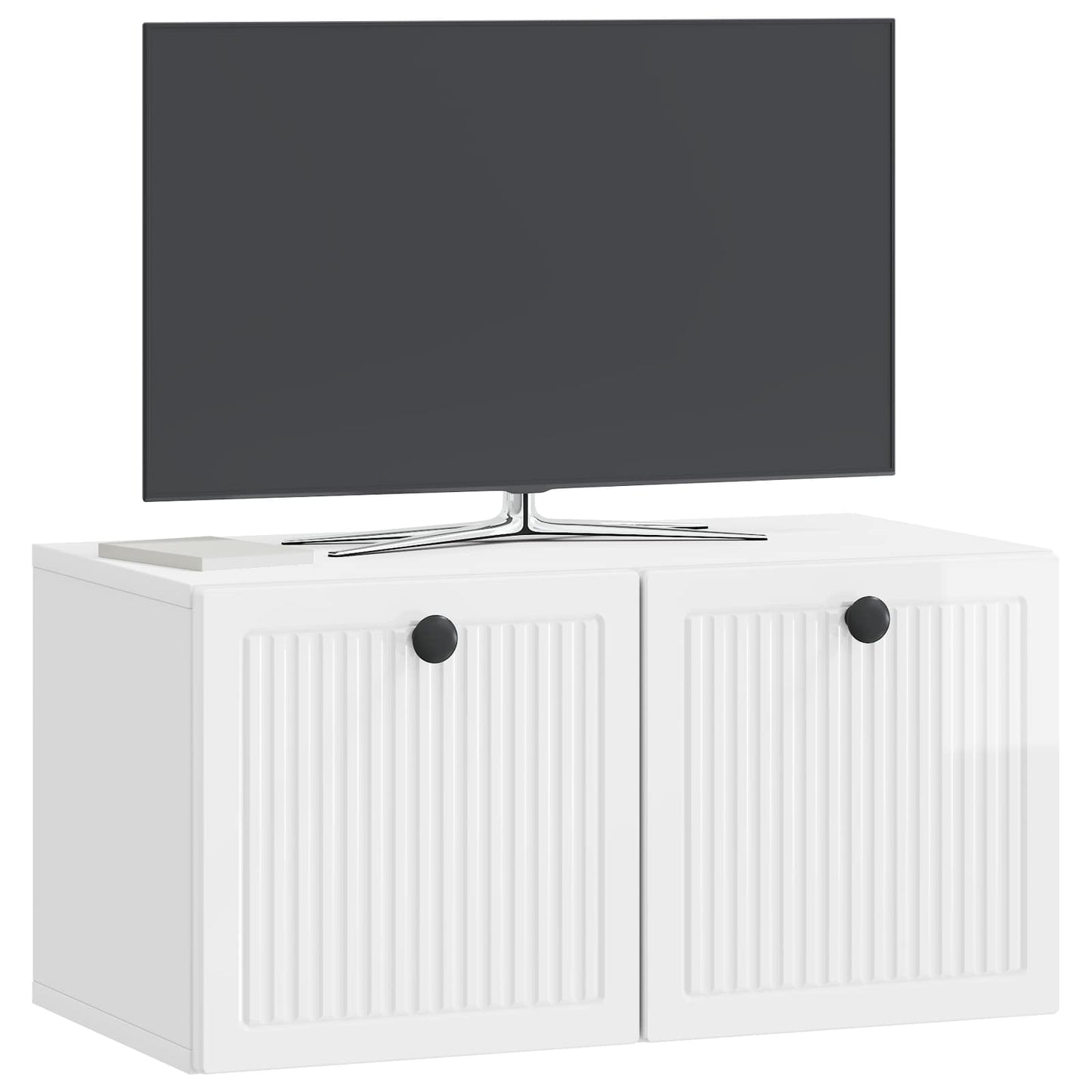 Mobile Porta TV da Muro Bianco Lucido 59,5 x 31 x 30 cm | homemem39
