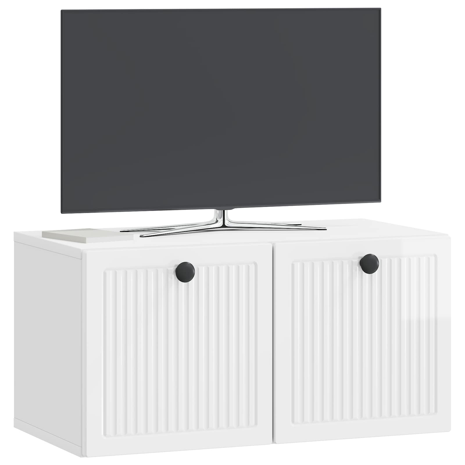 Mobile Porta TV da Muro Bianco Lucido 59,5 x 31 x 30 cm | homemem39