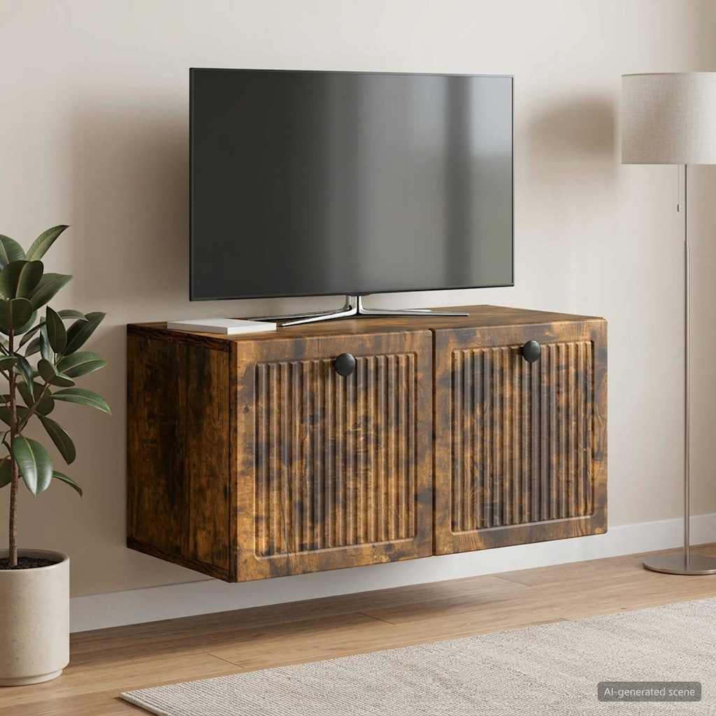 Mobile Porta TV da Muro Rovere Fumo 59,5 x 31 x 30 cm