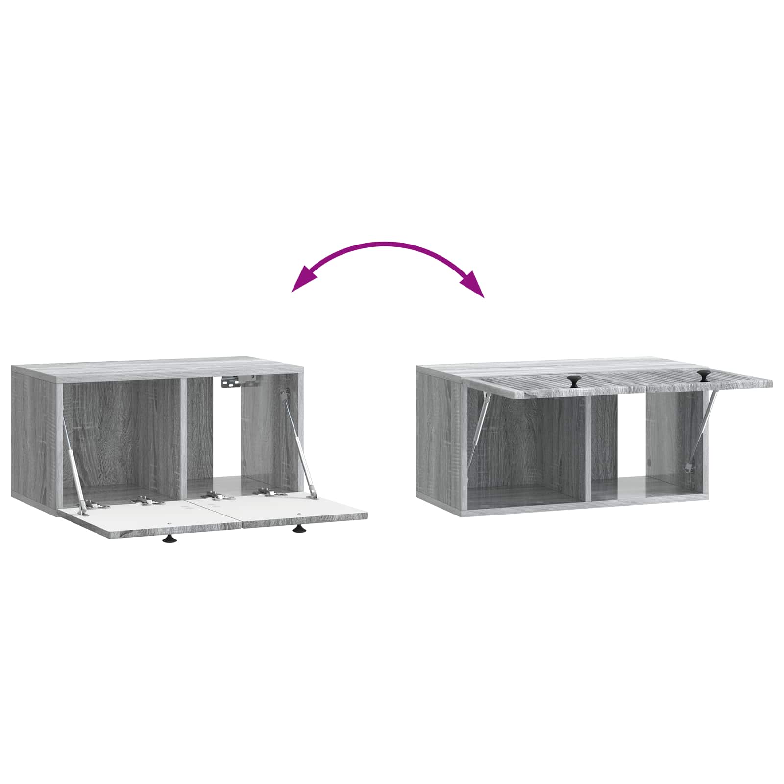 Mobile Porta TV da Muro Grigio Sonoma 59,5 x 31 x 30 cm | homemem39