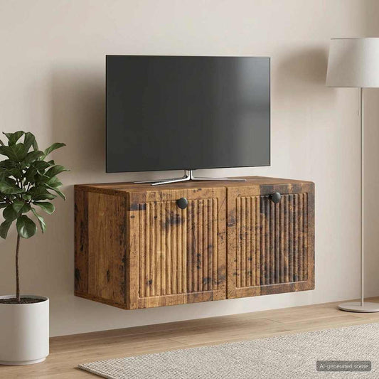 Mobile Porta TV da Muro Legno antico 59,5 x 31 x 30 cm