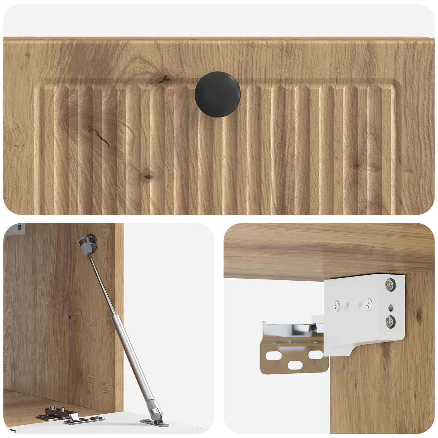Mobile Porta TV da Muro Rovere Artigianale 59,5 x 31 x 30 cm