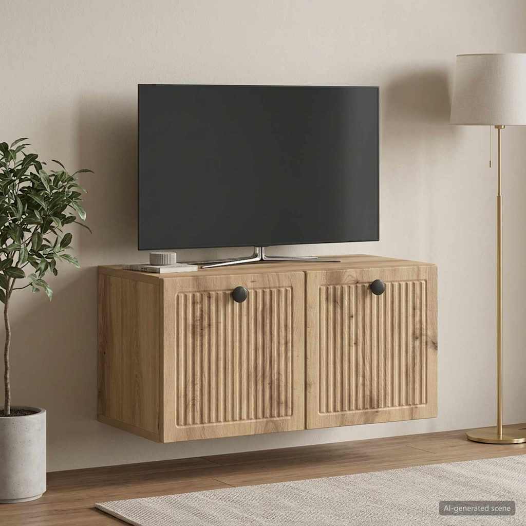 Mobile Porta TV da Muro Rovere Artigianale 59,5 x 31 x 30 cm