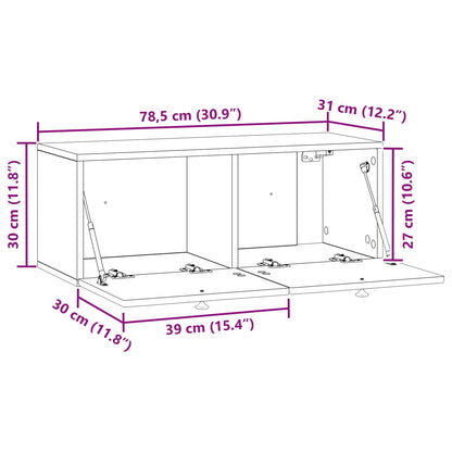 Mobile Porta TV da Muro Rovere Sonoma 78,5 x 31 x 30 cm | homemem39