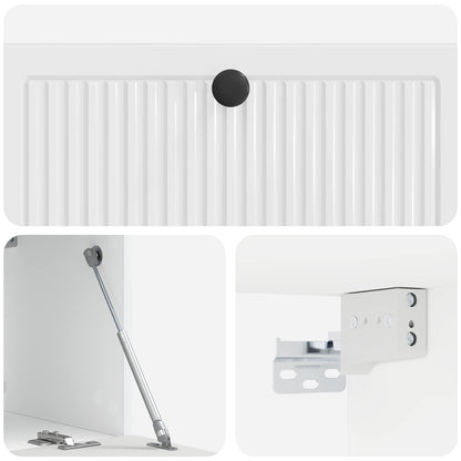 Mobile Porta TV da Muro Bianco Lucido 78,5 x 31 x 30 cm | homemem39