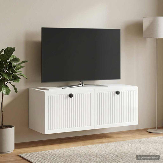 Mobile Porta TV da Muro Bianco Lucido 78,5 x 31 x 30 cm