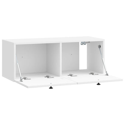 Mobile Porta TV da Muro Bianco Lucido 78,5 x 31 x 30 cm | homemem39