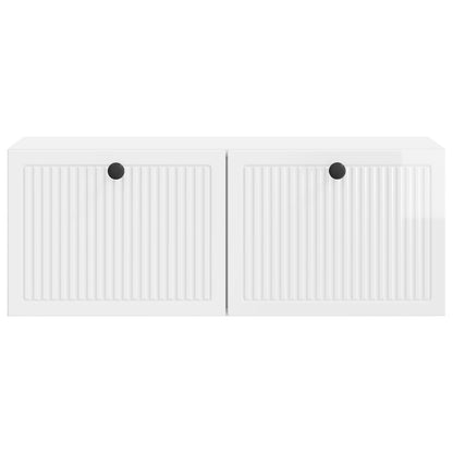 Mobile Porta TV da Muro Bianco Lucido 78,5 x 31 x 30 cm | homemem39