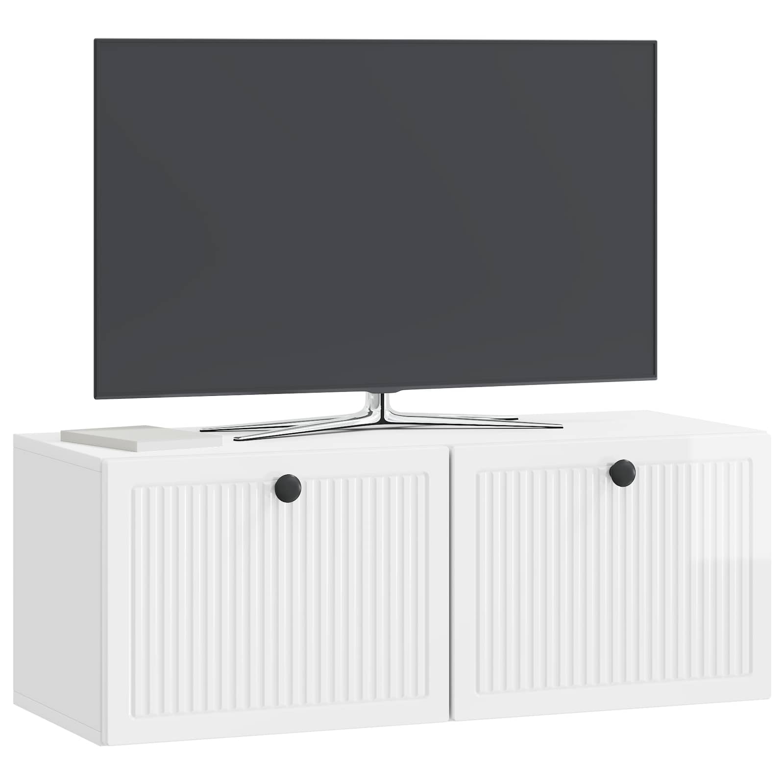 Mobile Porta TV da Muro Bianco Lucido 78,5 x 31 x 30 cm | homemem39