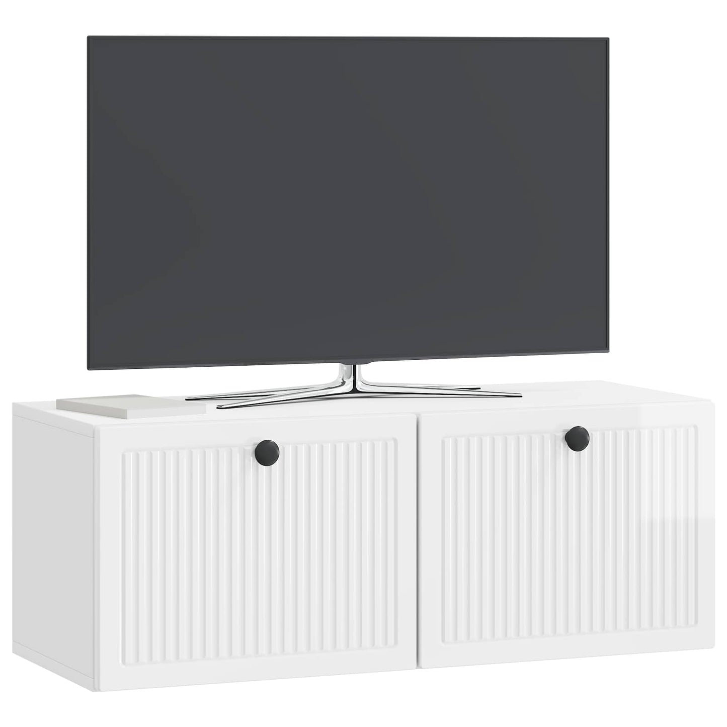 Mobile Porta TV da Muro Bianco Lucido 78,5 x 31 x 30 cm