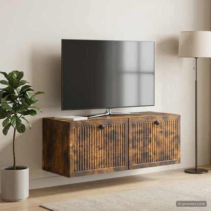 Mobile Porta TV da Muro Rovere Fumo 78,5 x 31 x 30 cm