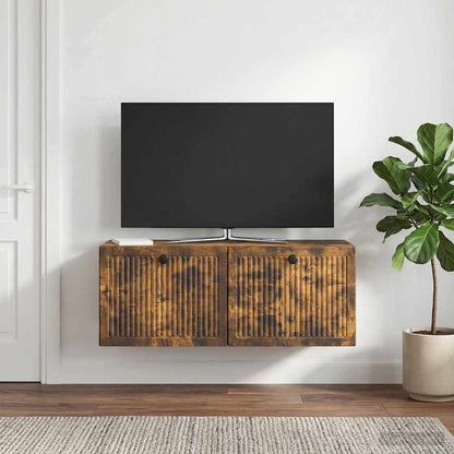 Mobile Porta TV da Muro Rovere Fumo 78,5 x 31 x 30 cm