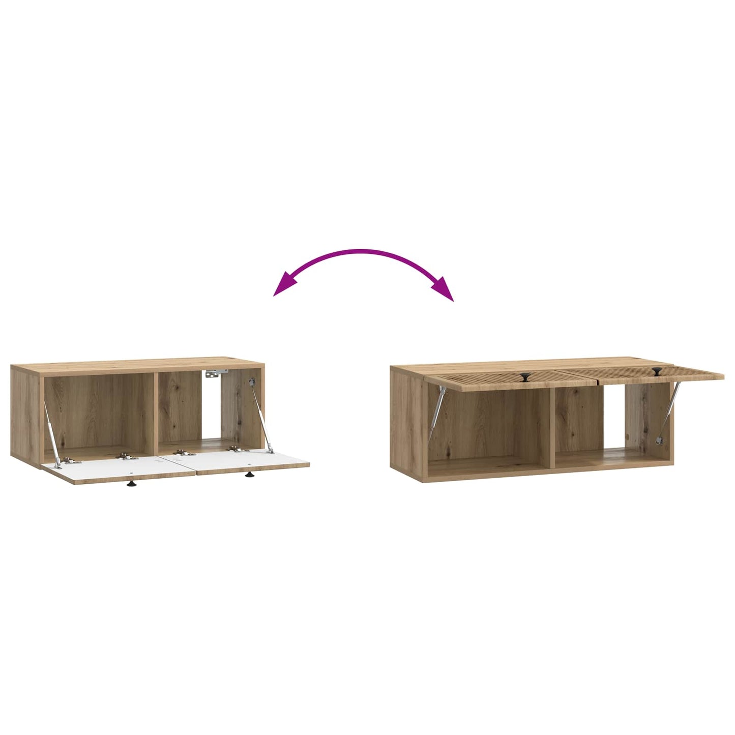 Mobile Porta TV da Muro Rovere Artigianale 78,5 x 31 x 30 cm