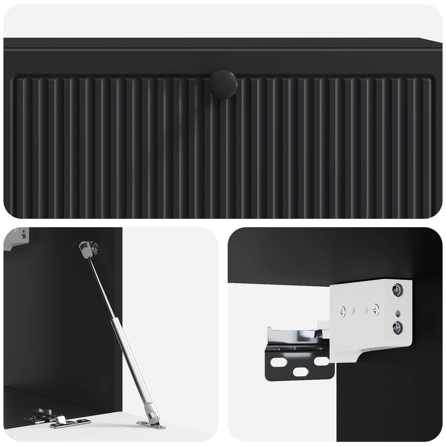 Mobile Porta TV da Muro Montaggio a parete Nero 98 x 31 x 30 cm | homemem39