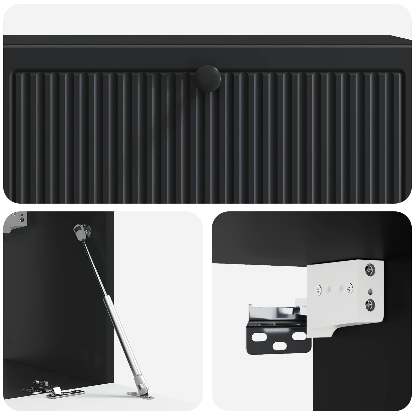 Mobile Porta TV da Muro Montaggio a parete Nero 98 x 31 x 30 cm | homemem39