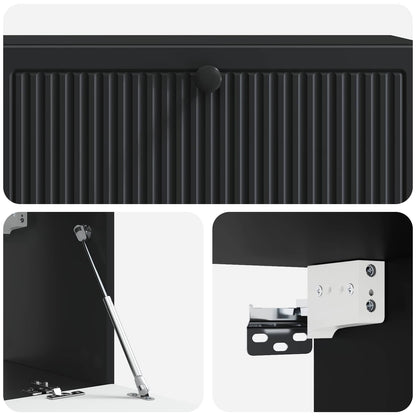 Mobile Porta TV da Muro Montaggio a parete Nero 98 x 31 x 30 cm | homemem39