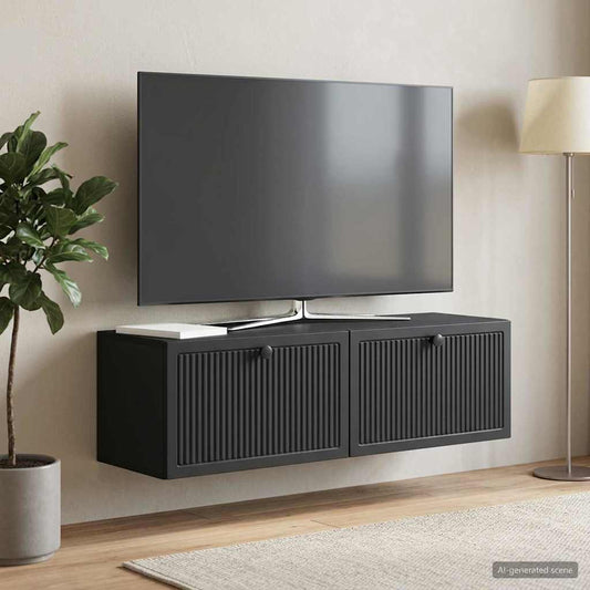 Mobile Porta TV da Muro Montaggio a parete Nero 98 x 31 x 30 cm