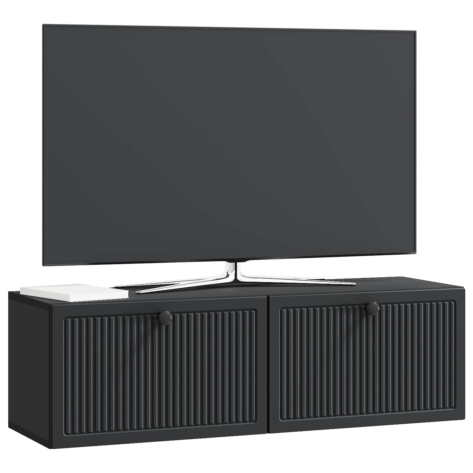 Mobile Porta TV da Muro Montaggio a parete Nero 98 x 31 x 30 cm | homemem39