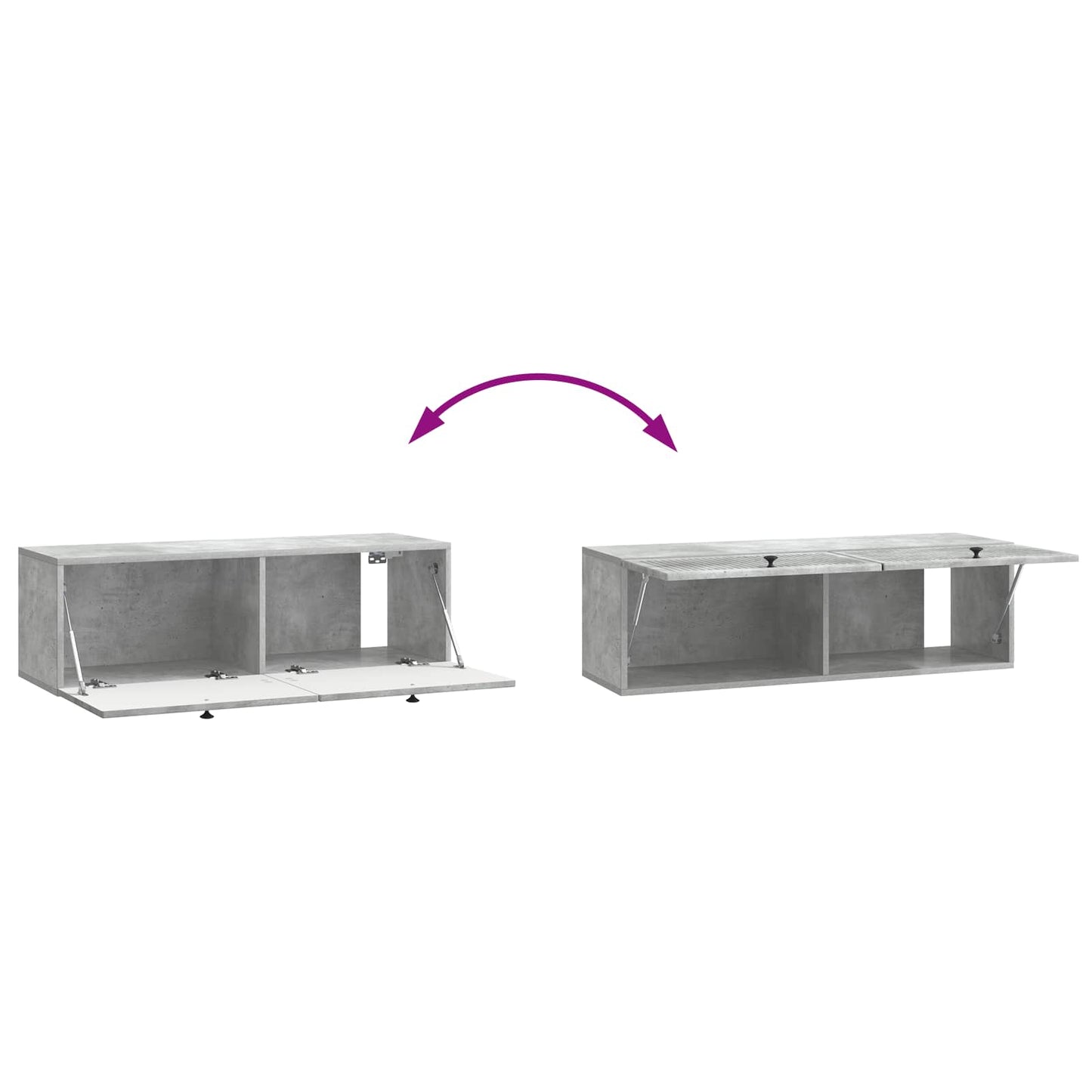 Mobile Porta TV da Muro Grigio Cemento 98 x 31 x 30 cm | homemem39