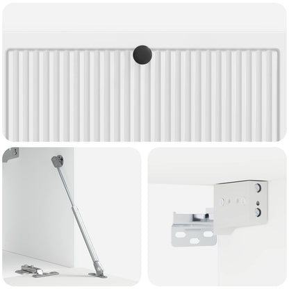Mobile Porta TV da Muro Bianco Lucido 98 x 31 x 30 cm | homemem39