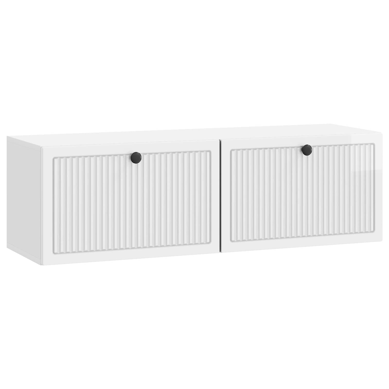 Mobile Porta TV da Muro Bianco Lucido 98 x 31 x 30 cm | homemem39