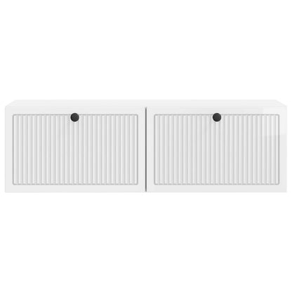 Mobile Porta TV da Muro Bianco Lucido 98 x 31 x 30 cm | homemem39
