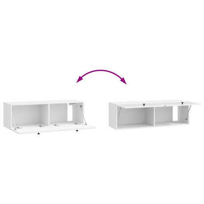 Mobile Porta TV da Muro Bianco Lucido 98 x 31 x 30 cm | homemem39