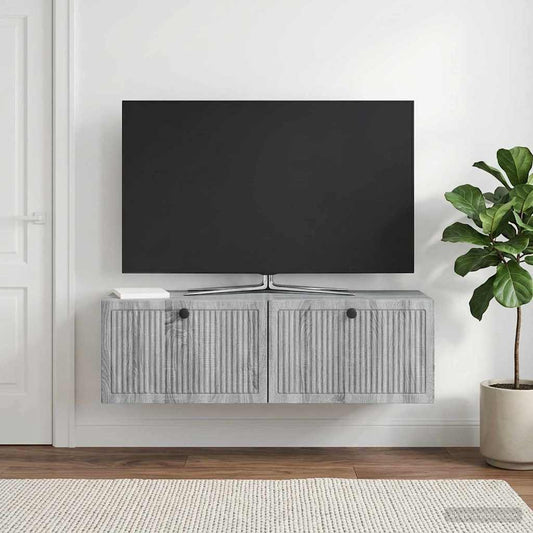 Mobile Porta TV da Muro Grigio Sonoma 98 x 31 x 30 cm - homemem39