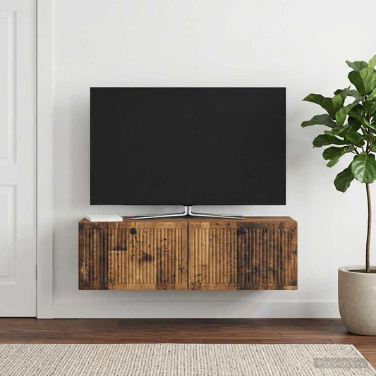 Mobile Porta TV da Muro Legno antico 98 x 31 x 30 cm - homemem39