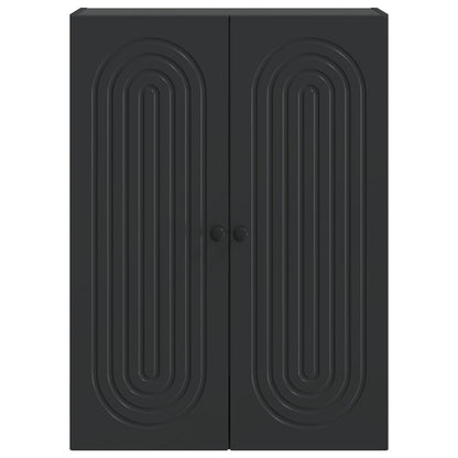 Mobiletto a muro Nero 66 x 34,5 x 90 cm Legno ingegnerizzato | homemem39