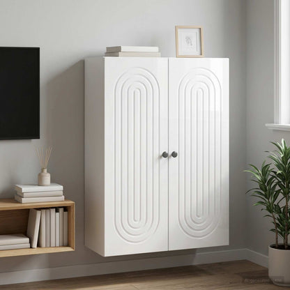 Mobiletto a muro Bianco Lucido 66 x 34,5 x 90 cm | homemem39