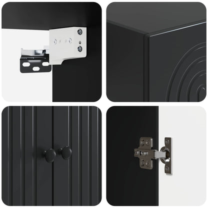 Mobiletto a muro Nero 59 x 31 x 60 cm Legno ingegnerizzato | homemem39