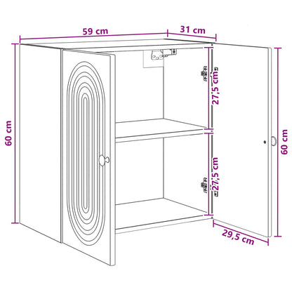 Mobiletto a muro Nero 59 x 31 x 60 cm Legno ingegnerizzato | homemem39