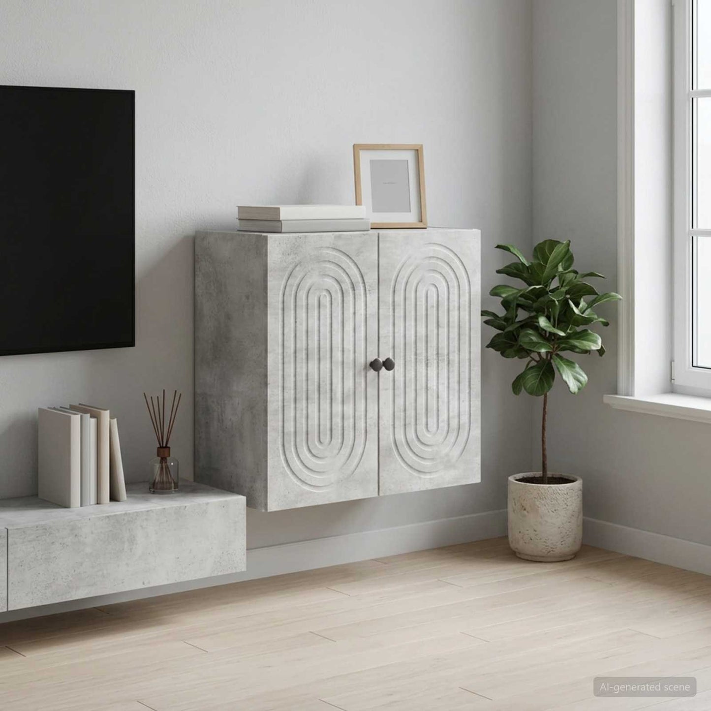 Mobiletto a muro Grigio Cemento 59 x 31 x 60 cm