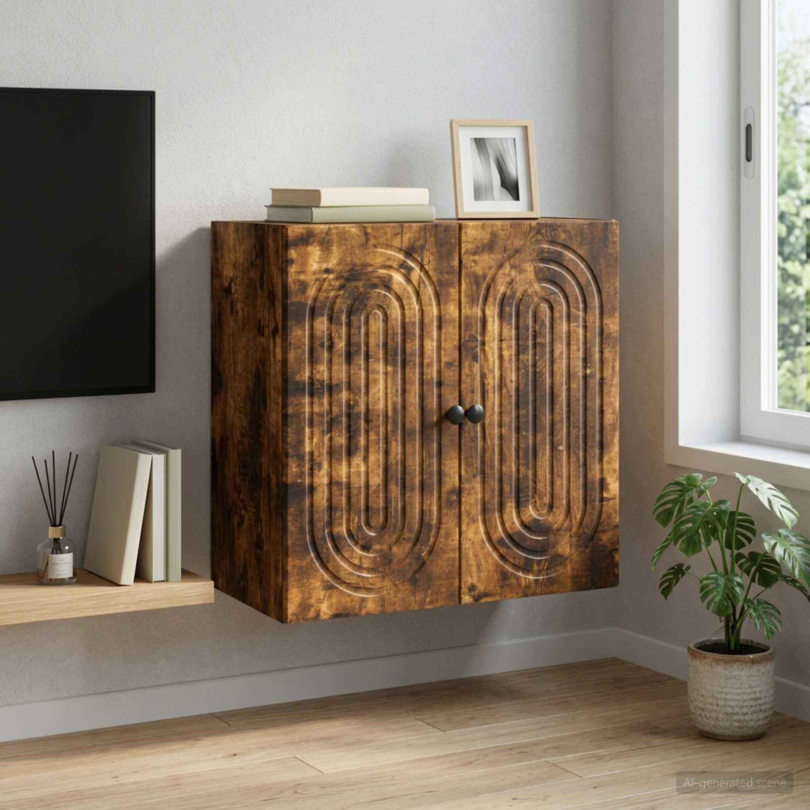 Mobiletto a muro Rovere Fumo 59 x 31 x 60 cm | homemem39
