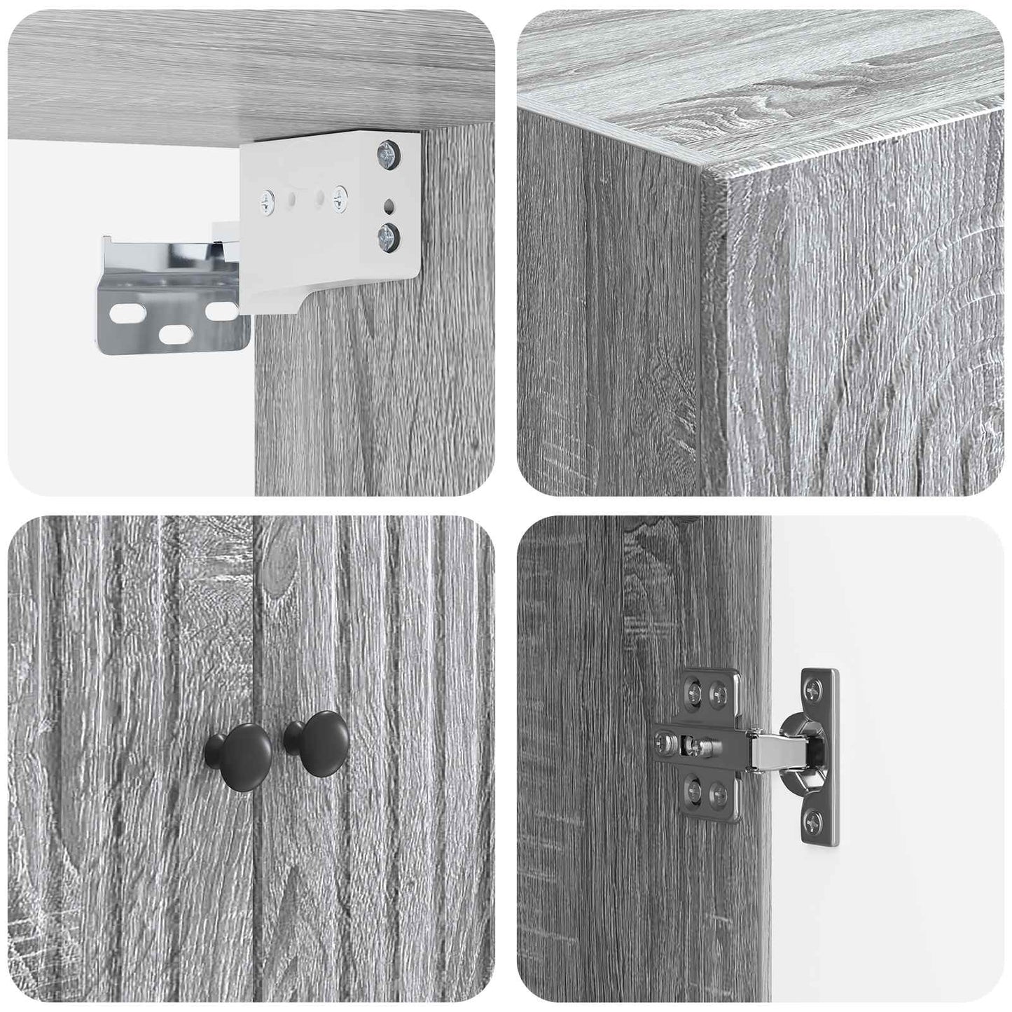 Mobiletto a muro Sonoma grigio 59 x 31 x 60 cm | homemem39