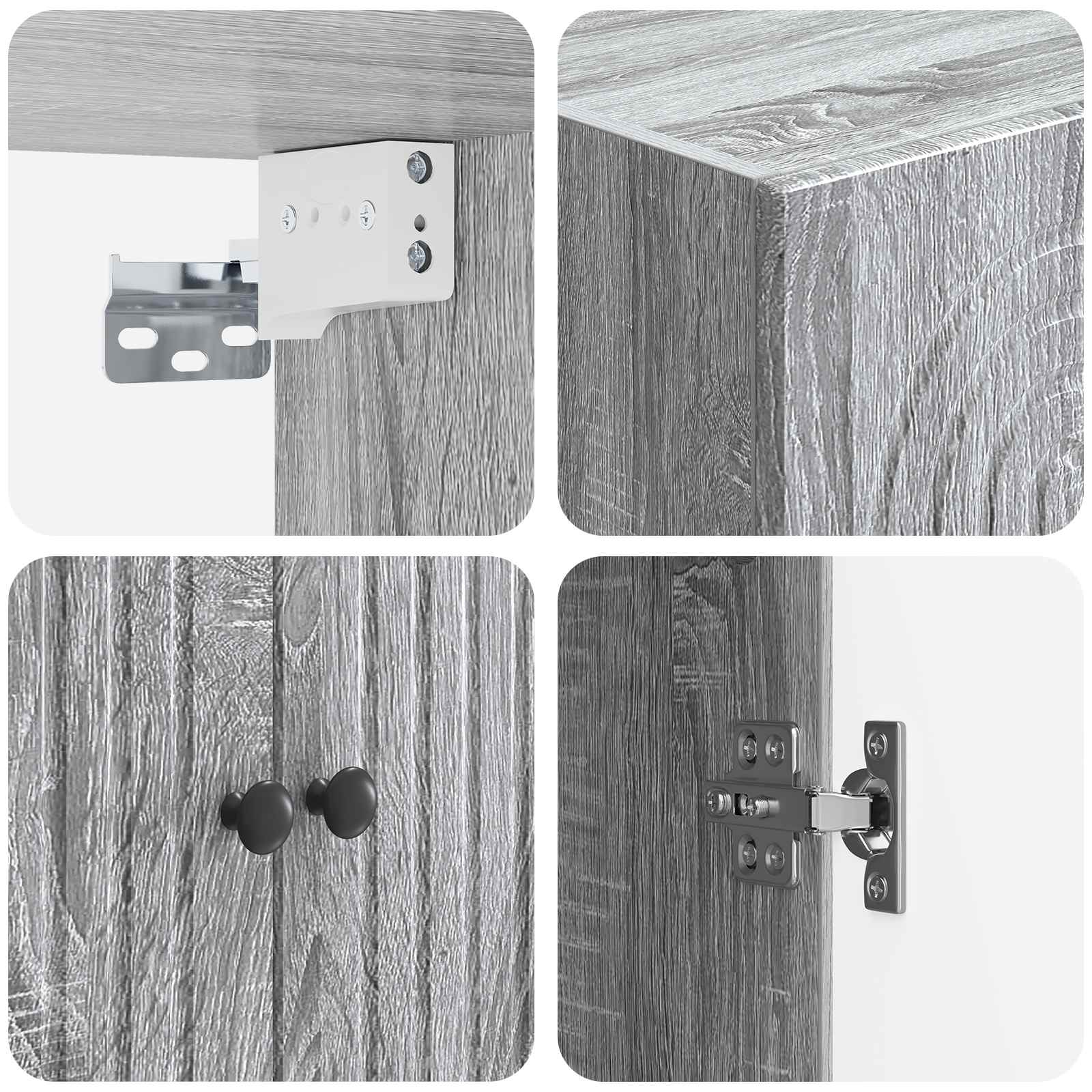 Mobiletto a muro Sonoma grigio 59 x 31 x 60 cm | homemem39