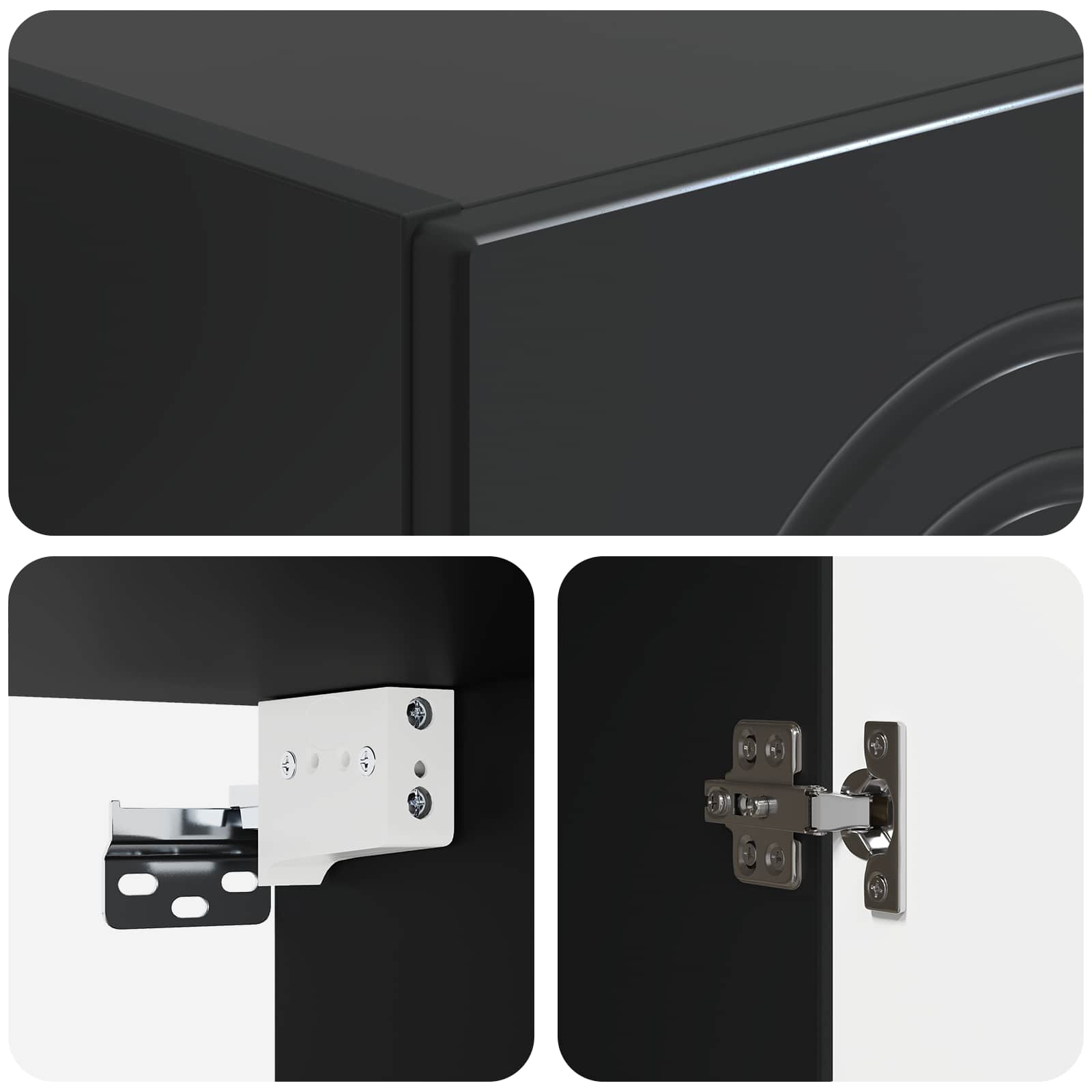 Mobiletto a muro Nero 33 x 34,5 x 90 cm Legno ingegnerizzato | homemem39